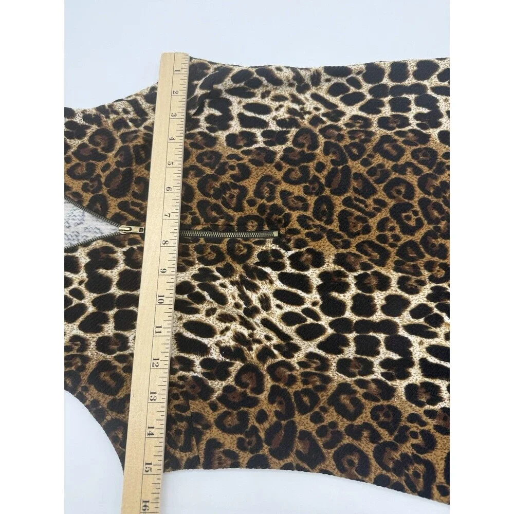 Woman’s Dress S Cheetah Print Brown Dip Hem Love ❤️ Chesley Read Description - Picture 5 of 9